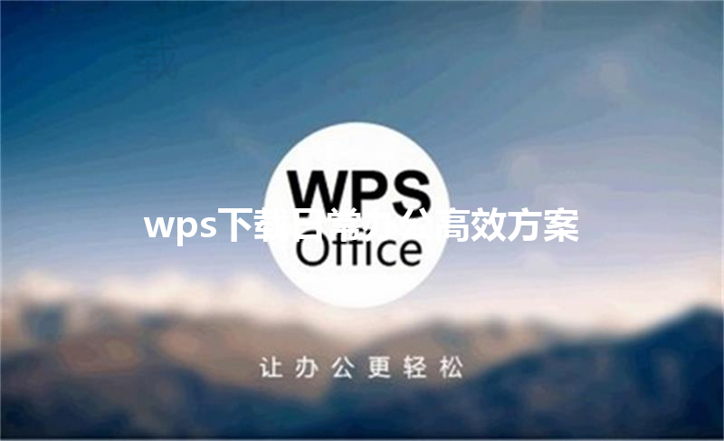 wps下载日常办公高效方案 三
