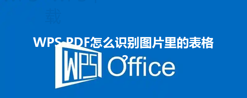 WPS PDF怎么识别图片里的表格? 6 WPS PDF怎么识别图片里的表格? 三